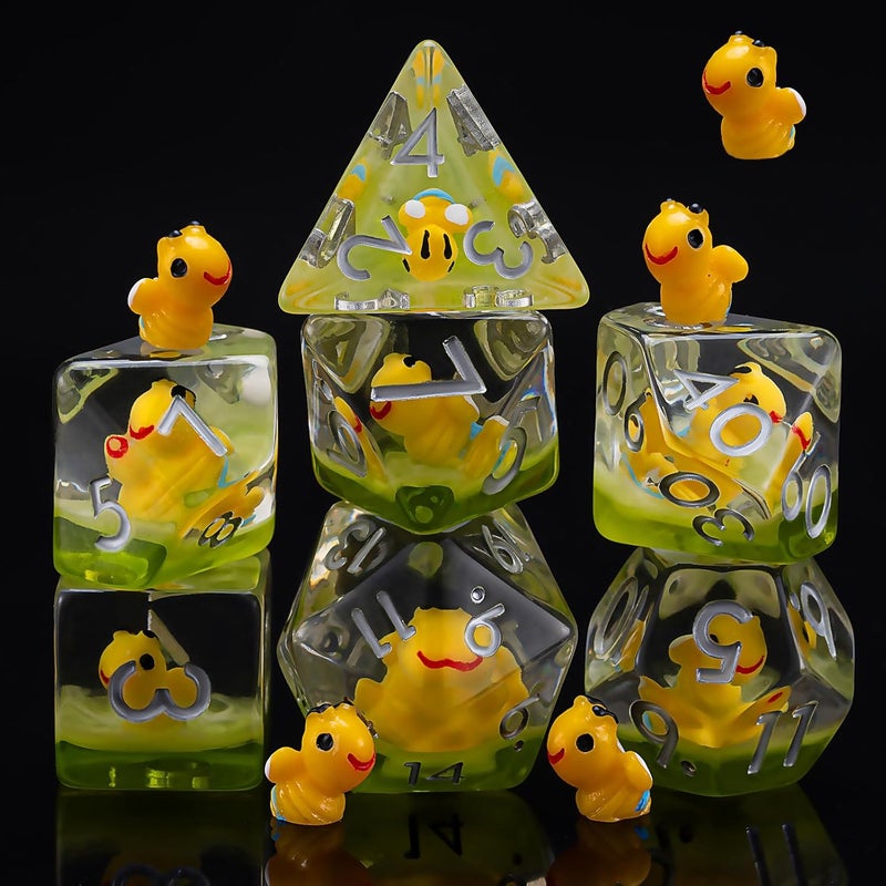 weyano D&D Bee Dice Set, Honeybee Resin Polyhedral Dice for Dungeons and Dragons, RPG, MTG DND 7-DIE (D4, D6, D8, D10, D12, D20, D%) for Ages 15 and Up - Image 1